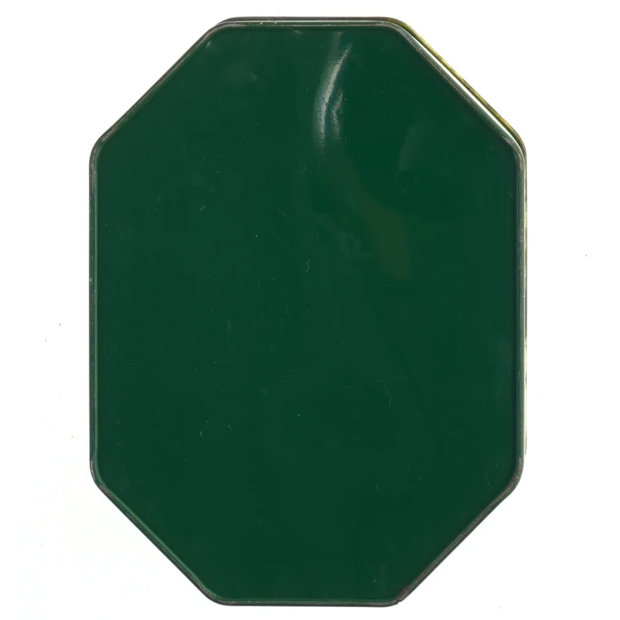 Metaldåse med landskabsmotiv (str. 19,5 cm)