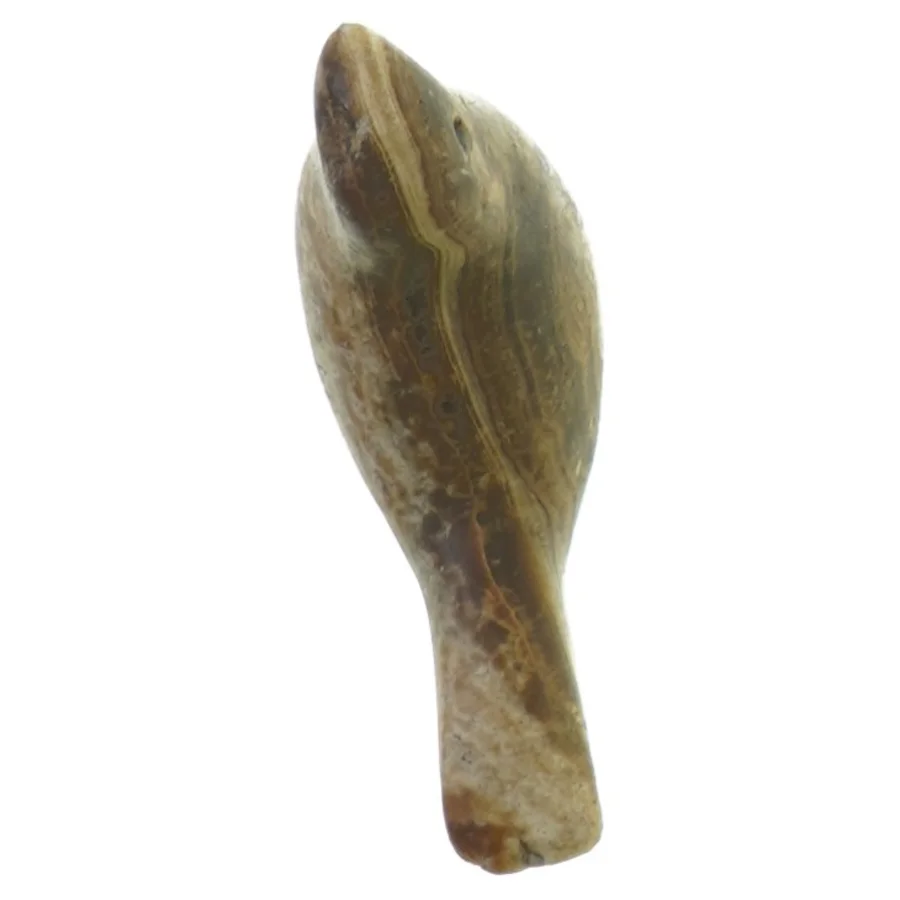 Antik Onyx Marmor Fugle figur (str. 14 x 7 x 4 cm)