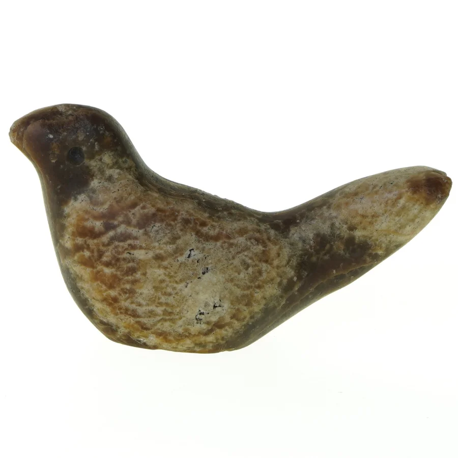 Antik Onyx Marmor Fugle figur (str. 14 x 7 x 4 cm)