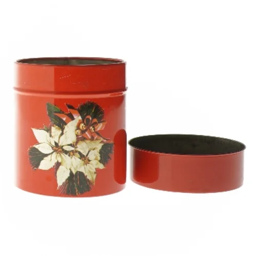 Magasin Metal Juledåse med Julestjerner(str. Ø 10 cm længde 12 cm)