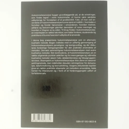 Hukommelsesanalyse : en alternativ kvalitativ metode af Torben Hansen (f. 1966) (Bog)