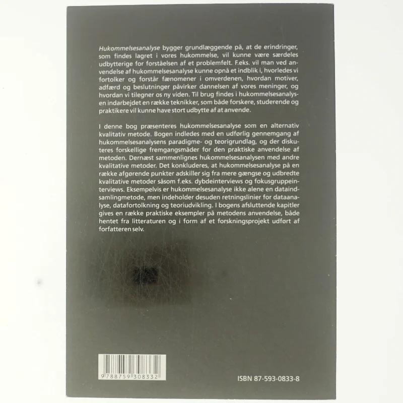 Hukommelsesanalyse : en alternativ kvalitativ metode af Torben Hansen (f. 1966) (Bog)