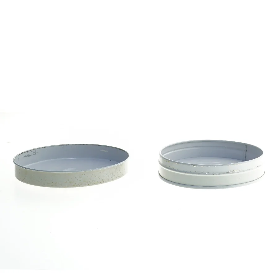 Rund metal dåse med rosedesign (str. Ø 13 cm)
