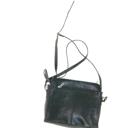 Sort Crossbody skuldertaske i læder fra The Monte (str. 25 x 20 cm)
