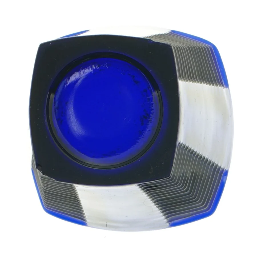 Blå vase i presset glas (str. 20 cm)