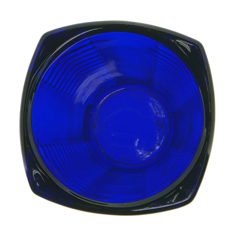 Blå vase i presset glas (str. 20 cm)