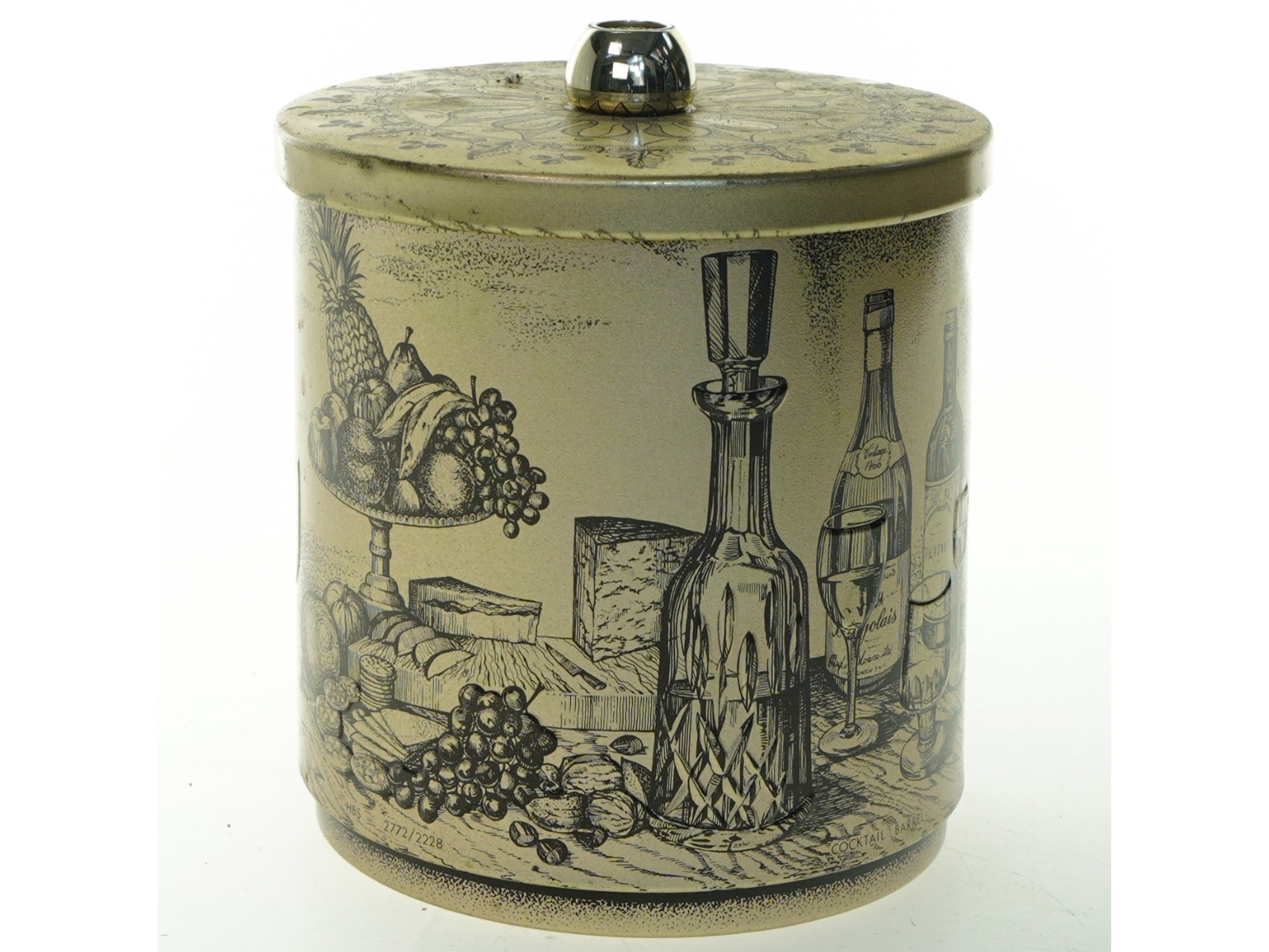 Vintage opbevaringsdåse med låg (str. 16 cm)
