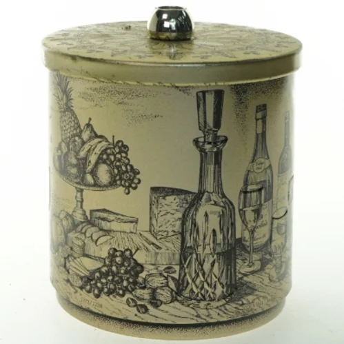 Vintage opbevaringsdåse med låg (str. 16 cm)