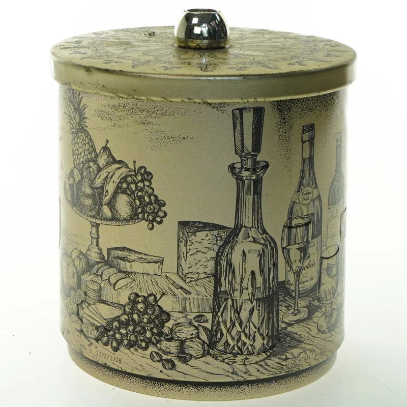 Vintage opbevaringsdåse med låg (str. 16 cm)