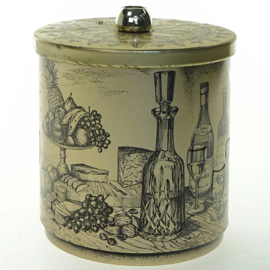 Vintage opbevaringsdåse med låg (str. 16 cm)