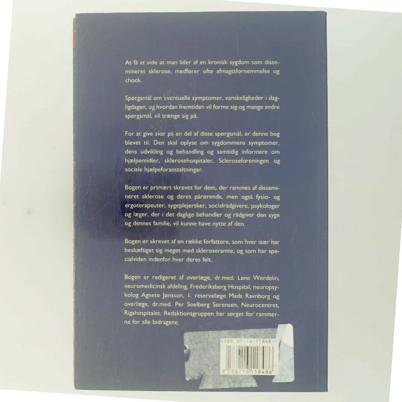 Dissemineret sklerose : en bog for patienter, pårørende og behandlere af Agnete Jønsson (Bog)