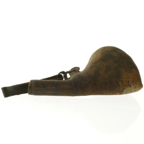 Antik Læder Vand Beholder med rem (str. 23 x 9 cm)