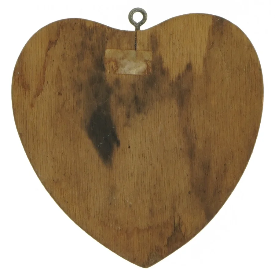 Hjerteformet vægskilt med humoristisk tekst (str. 13 cm)