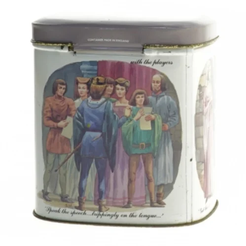 Dekorativ opbevaringsdåse med Shakespeare-tema fra Bristows (str. 11x10x8 cm)