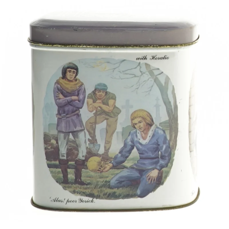 Dekorativ opbevaringsdåse med Shakespeare-tema fra Bristows (str. 11x10x8 cm)