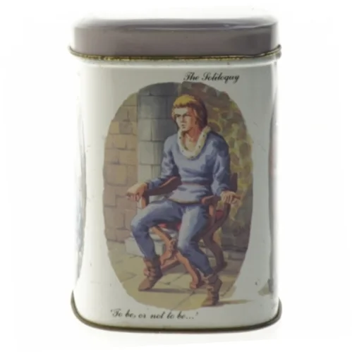 Dekorativ opbevaringsdåse med Shakespeare-tema fra Bristows (str. 11x10x8 cm)