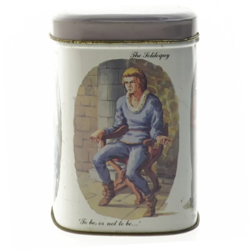 Dekorativ opbevaringsdåse med Shakespeare-tema fra Bristows (str. 11x10x8 cm)