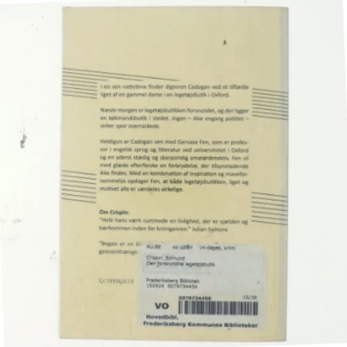 Den forsvundne legetøjsbutik af Edmund Crispin