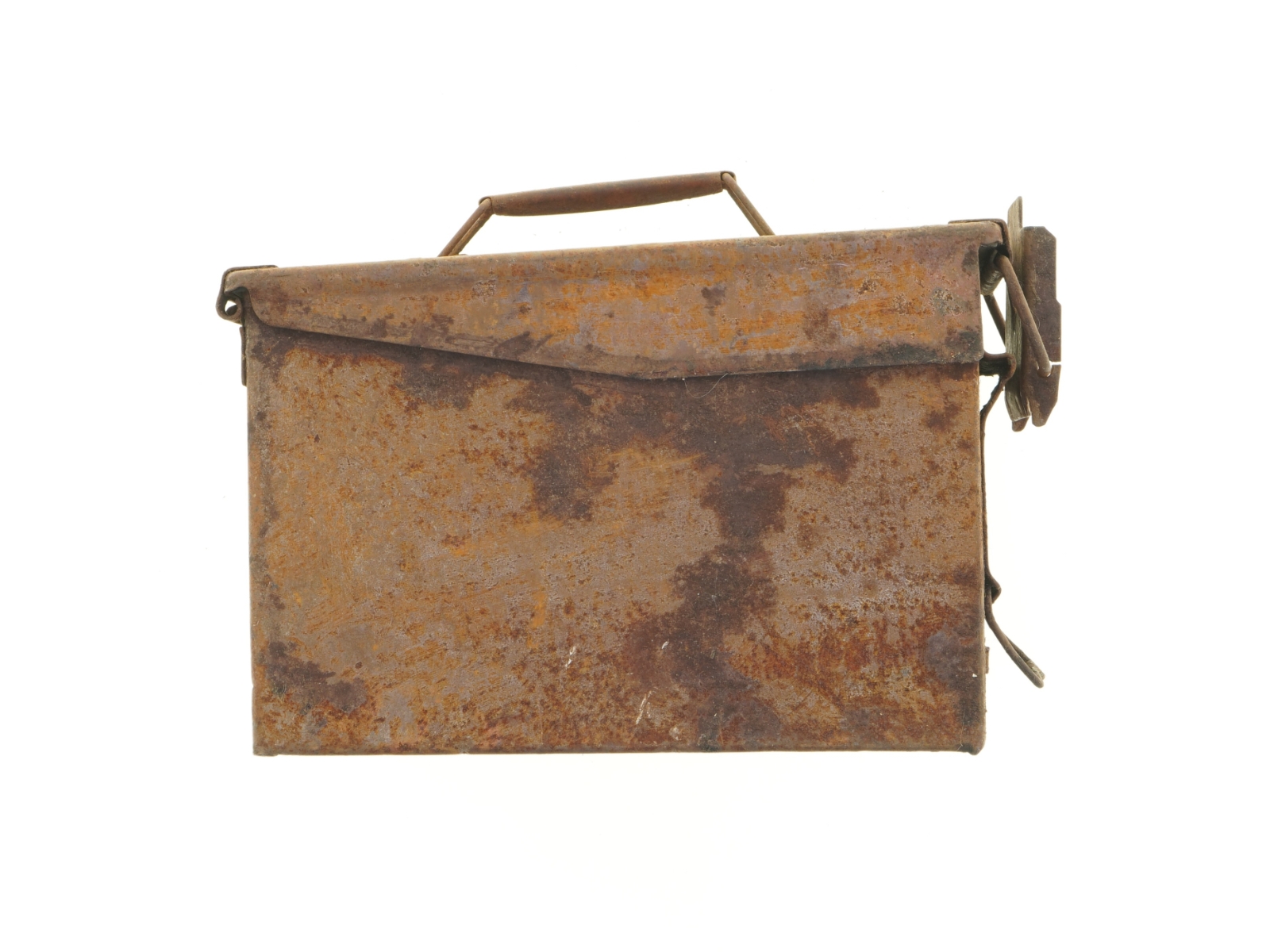 Ammunitions kasse i rust metal (str. 29 x 19 x 15 cm)