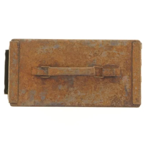 Ammunitions kasse i rust metal (str. 29 x 19 x 15 cm)