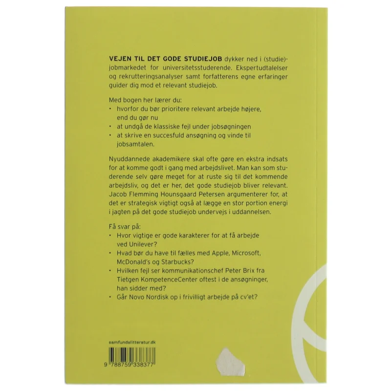 Vejen til det gode studiejob af Jacob Flemming Hounsgaard Petersen (Bog)
