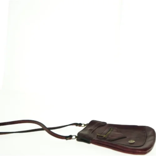 Retro Rød læder Crossbody Vintage skuldertaske (str. 22 x 22 cm)