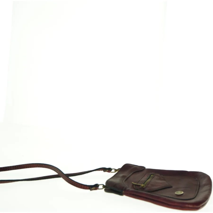 Retro Rød læder Crossbody Vintage skuldertaske (str. 22 x 22 cm)