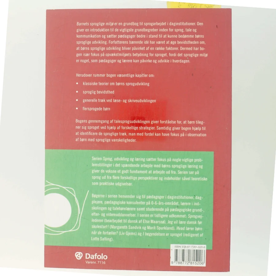 Barnets sproglige miljø - fra ord til mening af Ann-Katrin Svensson (Bog)