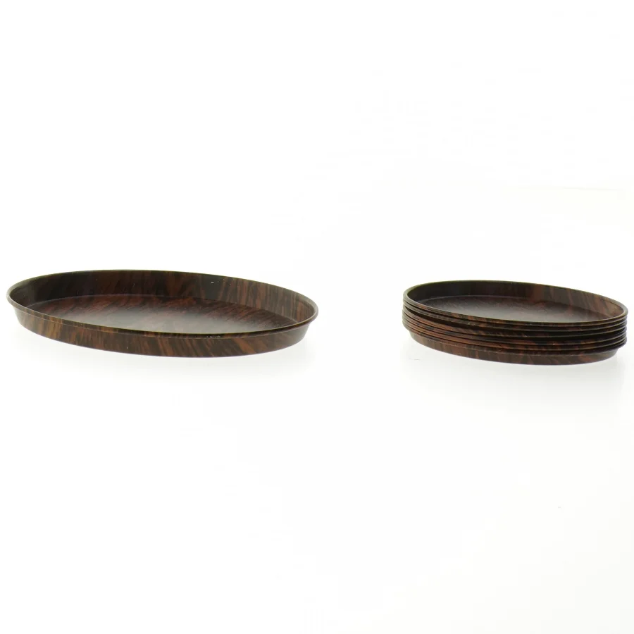 Vintage bordskåner sæt fra Ira (str. Et styk. ø. 12 cm. 6 styk. ø. 8,5 cm)