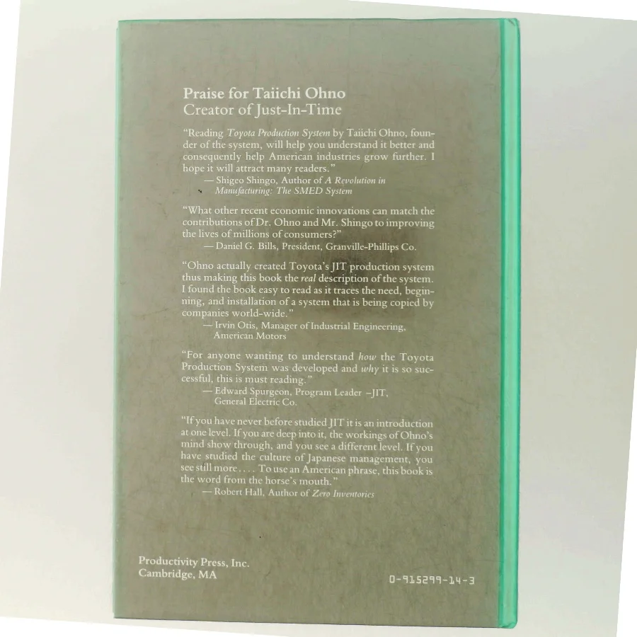 Toyota Production System: Beyond Large-Scale Production' af Taiichi Ohno. Bog