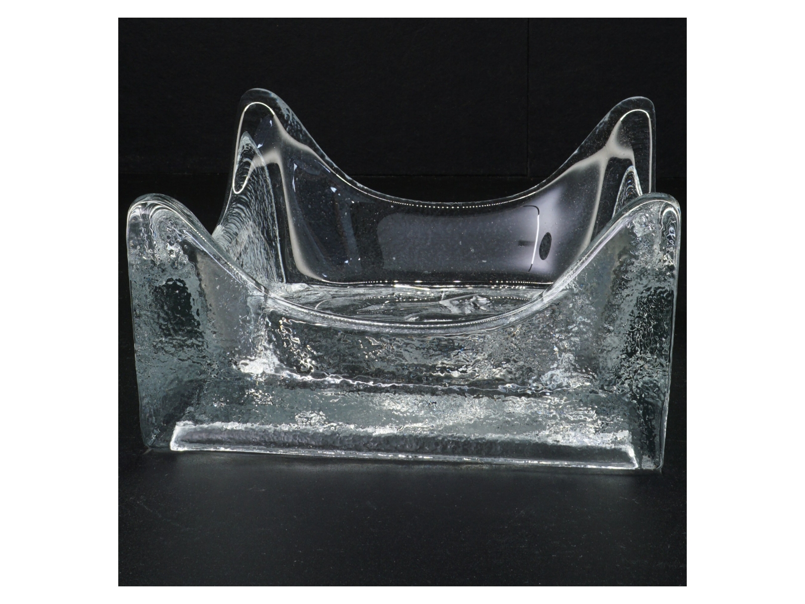Firkantet Glasskål med rosenmotiv (str. 18 x 18 x 10 cm)