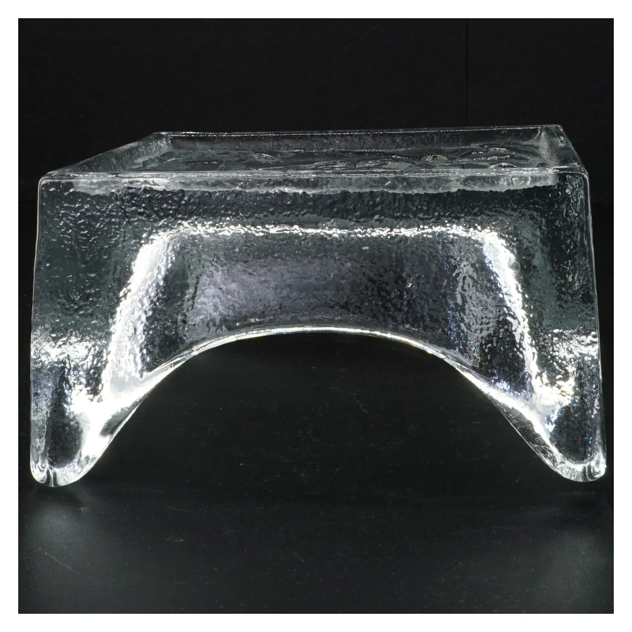 Firkantet Glasskål med rosenmotiv (str. 18 x 18 x 10 cm)