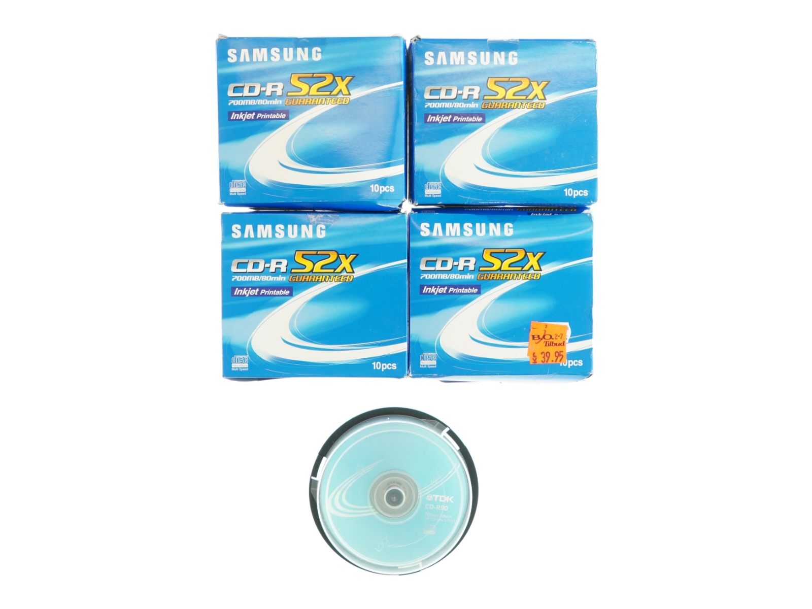 40 stk Samsung CD-R 52X og 1 stk TDK CD-R 80