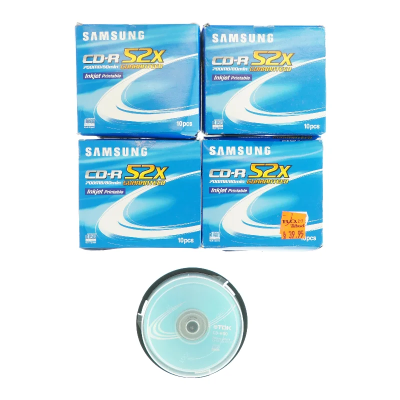 40 stk Samsung CD-R 52X og 1 stk TDK CD-R 80 