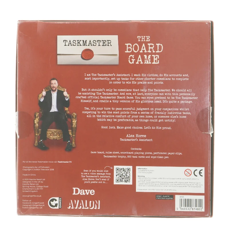 Taskmaster brætspil (str. 7x27x27 cm)