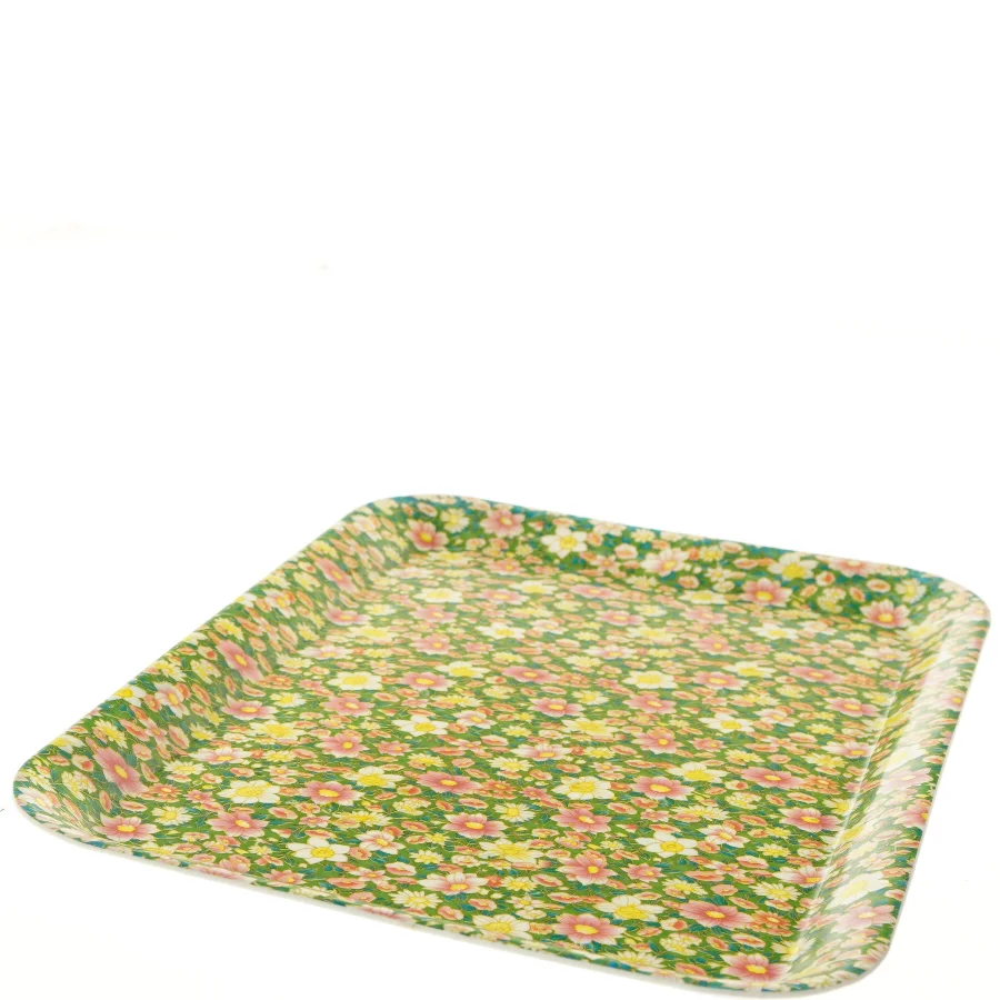 Serveringsbakke med blomstermønster (str. 42x30 cm)