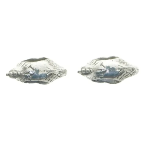 Sølvfarvede Hønse servietringe med høne figurer (str. 7 x 4 x 3 cm)