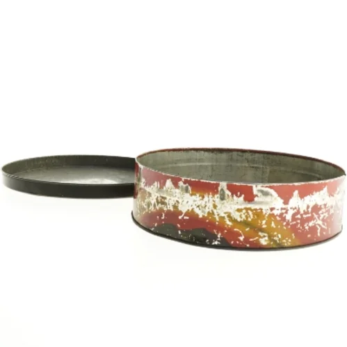 Antik Art deco Mackintosh Rainbow Slik metal dåse med patina (str. 26 x 7 cm)