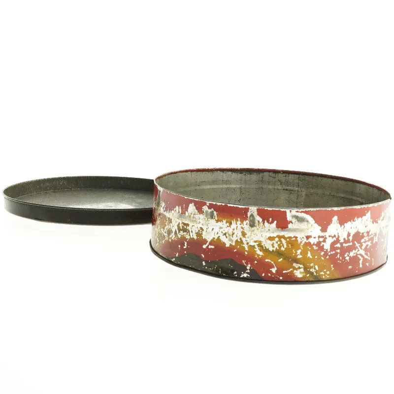 Antik Art deco Mackintosh Rainbow Slik metal dåse med patina (str. 26 x 7 cm)