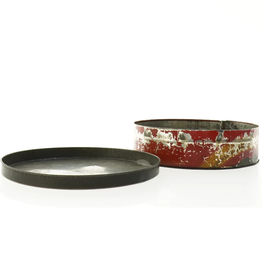 Antik Art deco Mackintosh Rainbow Slik metal dåse med patina (str. 26 x 7 cm)