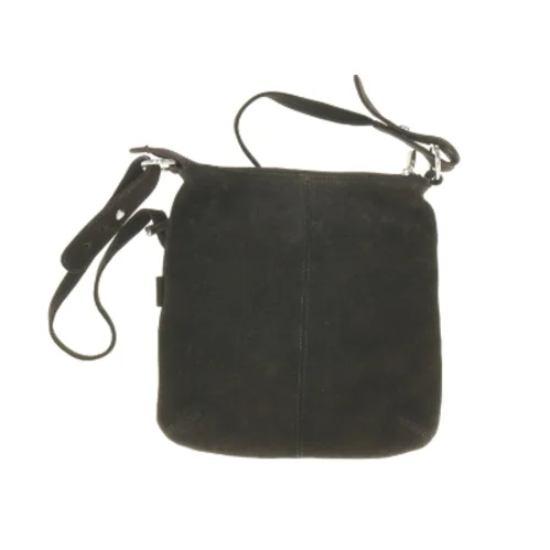 Sort crossbody skuldertaske i blød ruskind fra Adax (str. 29 x 28 cm)