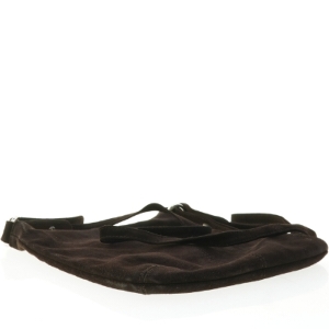 Sort crossbody skuldertaske i blød ruskind fra Adax (str. 29 x 28 cm)