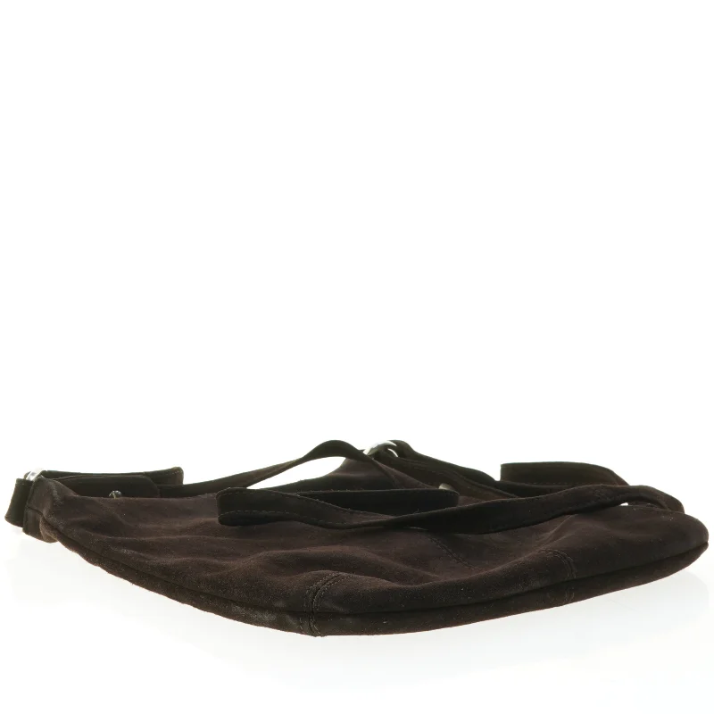 Sort crossbody skuldertaske i blød ruskind fra Adax (str. 29 x 28 cm)