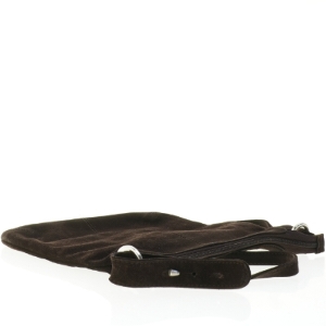 Sort crossbody skuldertaske i blød ruskind fra Adax (str. 29 x 28 cm)