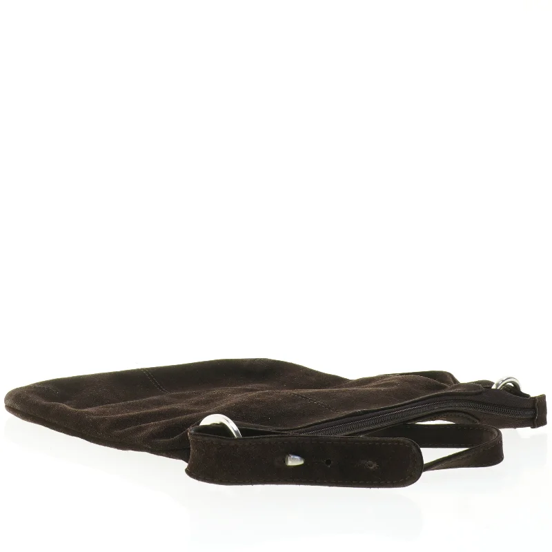 Sort crossbody skuldertaske i blød ruskind fra Adax (str. 29 x 28 cm)