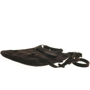 Sort crossbody skuldertaske i blød ruskind fra Adax (str. 29 x 28 cm)