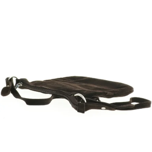 Sort crossbody skuldertaske i blød ruskind fra Adax (str. 29 x 28 cm)