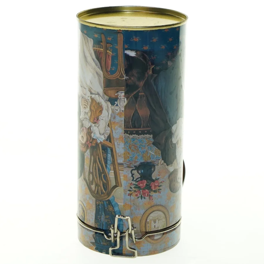 Dekorativ vintage dåse med låg (str. 18x8,5 cm)