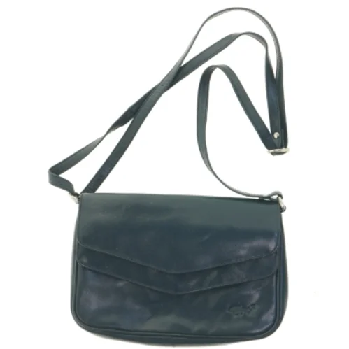 Sort Læder skuldertaske fra Stephi (str. 23 x 16 cm)