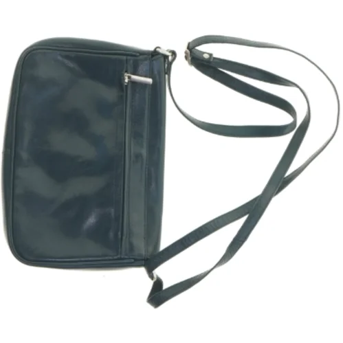 Sort Læder skuldertaske fra Stephi (str. 23 x 16 cm)